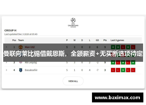 曼联向莱比锡借戴恩斯，全额薪资+无买断选项待定